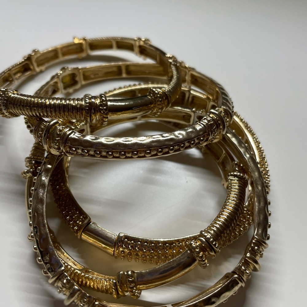 Silver Stack Stretch Bracelet Set - Picture 3 of 3